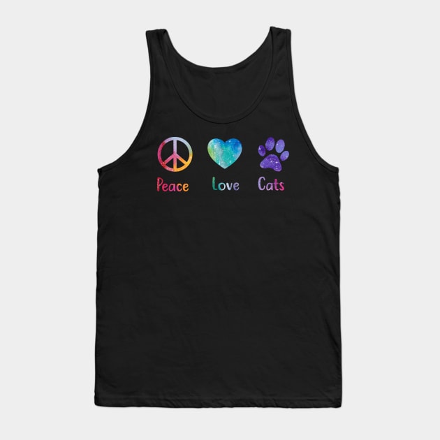 Peace Love Cats Peace Sign Tank Top by Terryeare